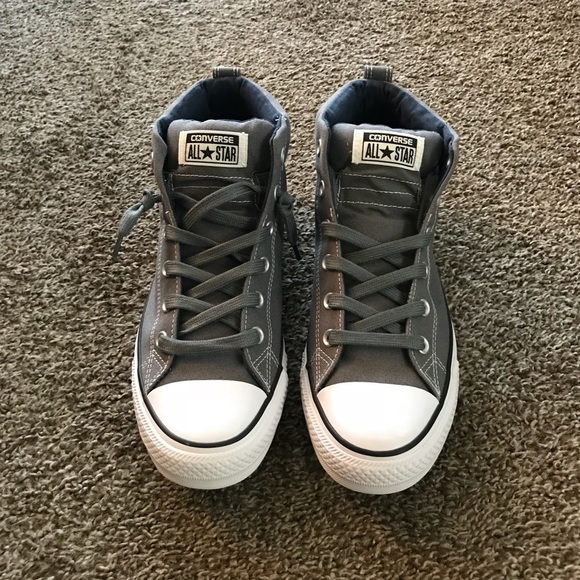 gray high top converse